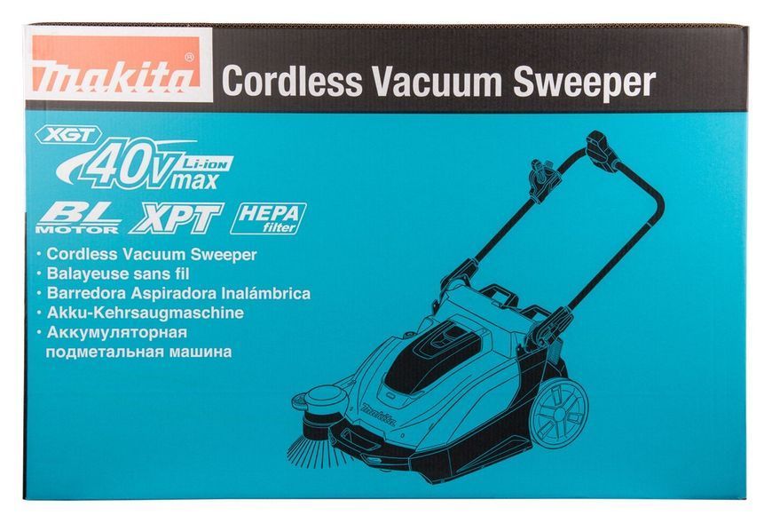 Машина подметальная аккумуляторная Makita VS001GZ (65 см, 24 л, BL, XGT, без аккумуляторов и зарядного устройства) VS001GZ фото
