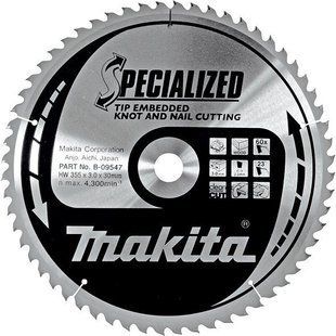 Диск пиляльний по дереву 355х30 мм 60T Makita Makblade Plus qulet cutting B-09547 B-09547 фото