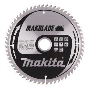 Диск пильный по дереву 216х30 мм 60T Makita Makblade B-09058 B-09058 фото