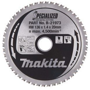 Диск пиляльний по металу 136х20 мм 50T Makita Specialized B-21973 B-21973 фото