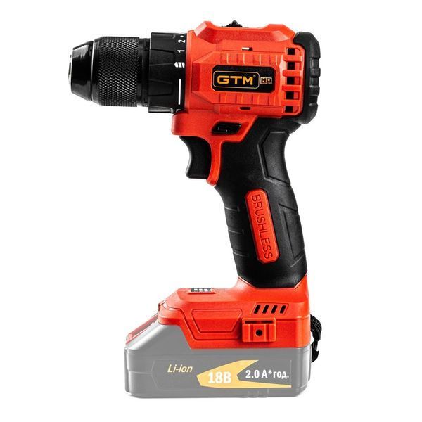 Шурупокрут акумуляторний GTM DS18/50BL (50 Нм, 1.5-13 мм, BL, 18 В, без акумуляторів та зарядного пристрою) 3093 фото