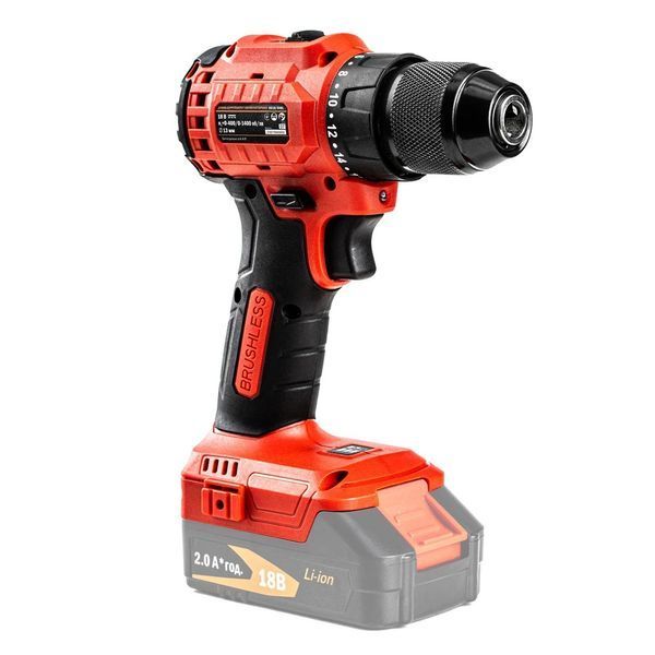 Шурупокрут акумуляторний GTM DS18/50BL (50 Нм, 1.5-13 мм, BL, 18 В, без акумуляторів та зарядного пристрою) 3093 фото
