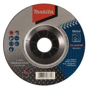 Диск шліфувальний по металу 125 х 6 мм T27 A24P-BF Makita D-74491 D-74491 фото