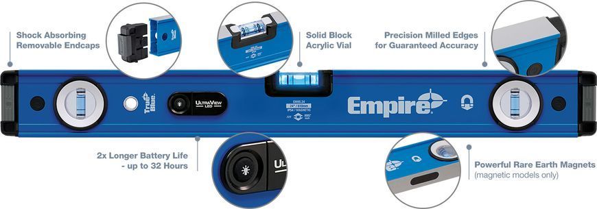 Уровень пузырьковый 60 см Empire E95.24 LED Box 5132004415 фото
