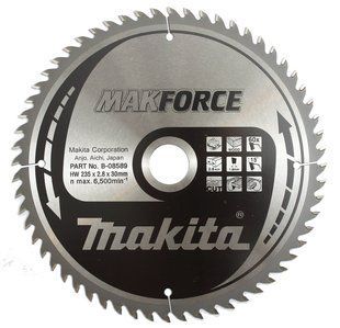 Диск пильный по дереву 235х30 мм 60T Makita Makforce B-08589 B-08589 фото
