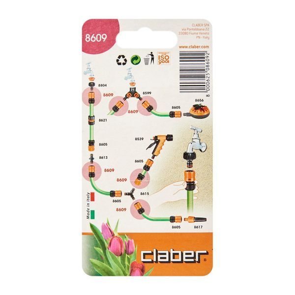 Конектор для поливального шлангу 3/4" з системою "Aquastop" Claber 8609 81850 фото