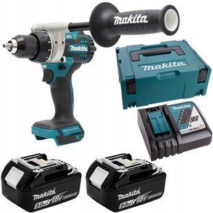 Шурупокрут-дриль з боковим руків'ям акумуляторний Makita DDF486RTJ (130 Нм, 1.5-13 мм, BL, LXT) DDF486RTJ фото