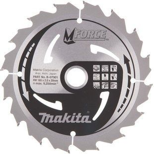 Диск пиляльний по дереву 165х20 мм 16T Makita M-Force B-07901 B-07901 фото