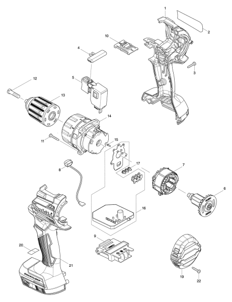 Шурупокрут-дриль акумуляторний Makita DDF484Z (54 Нм, 1.5-13 мм, BL, LXT, без акумуляторів та зарядного пристрою) DDF484Z фото