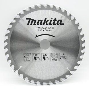 Диск пиляльний по дереву 235х30 мм 40T Makita Standart D-52629 D-52629 фото