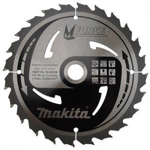 Диск пильный по дереву 180х20 мм 24T Makita M-Force B-08028 B-08028 фото