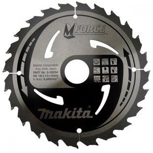 Диск пильный по дереву 180х30 мм 24T Makita M-Force B-08034 B-08034 фото