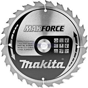 Диск пиляльний по дереву 190х15.88 мм 24T Makita Makforce B-08361 B-08361 фото