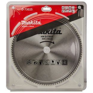 Диск пиляльний по алюмінію 305х30 мм 100T Makita TCT D-73025 D-73025 фото