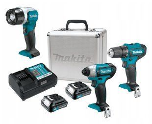 Набір акумуляторних шурупокрутів в металевому кейсі Makita CLX224X з ліхтарем Makita ML106 (30/110 Нм, CXT) CLX224X_ML106 фото