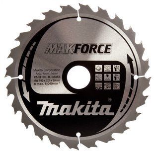 Диск пильный по дереву 190х30 мм 24T Makita Makforce B-08355 B-08355 фото