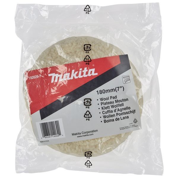 Диск полировочный шерстяной 180 мм для Makita PV7000C, 9227CB, 9237CB, SA7000C, PV001G (192629-7) 192629-7 фото