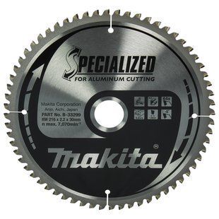 Диск пиляльний по алюмінію 216х30 мм 64T Makita B-33299 B-33299 фото