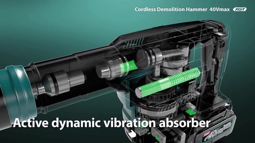 Молоток отбойный аккумуляторный Makita HM001GZ (9.4 Дж, 0-2650 мин-1, XGT, 1100 Вт, BL, SDS-MAX, AVT, 5.8 кг, без аккумуляторов и зарядного устройства) HM001GZ фото