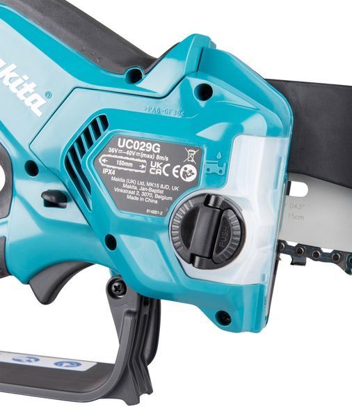 Пила ланцюгова акумуляторна Makita UC029GZ (15 см, 8 м/с, 590 Вт, BL, XGT 40 В, без акумуляторів та зарядного пристрою) UC029GZ фото