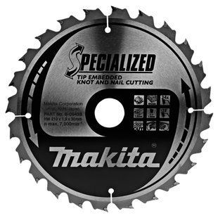 Диск пиляльний по дереву 210х30 мм 24T Makita Makblade Plus qulet cutting B-09438 B-09438 фото
