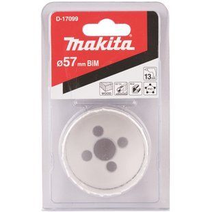 Сверло корончатое биметаллическое 57 мм Makita D-17099 D-17099 фото