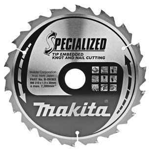 Диск пиляльний по дереву 210х30 мм 18T Makita Makblade Plus B-09363 B-09363 фото