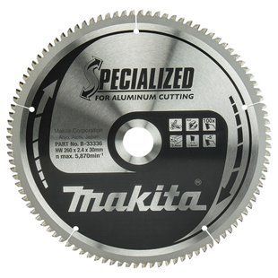 Диск пиляльний по алюмінію 260х30 мм 100T Makita SPECIALIZED B-33336 B-33336 фото