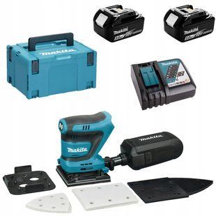 Шлифмашина вибрационная аккумуляторная Makita DBO480RTJ (112x102 мм, 11000-14000 мин-1, BL, LXT) DBO480RTJ фото