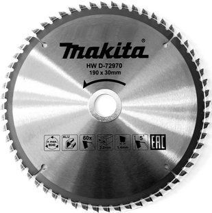 Пиляльний диск для алюмінію 190x30 мм 60Т Makita TCT D-72970 D-72970 фото