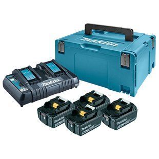 Набор аккумуляторов (4 шт) BL1850B (18&nbsp;В, 5&nbsp;А&middot;год) и зарядное устройство DC18RD для продукции Makita LXT (MKP3PT184) MKP3PT184 фото