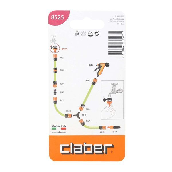 Насадка на кран с хомутом выход адаптер коннектора Claber 8525 79682 фото
