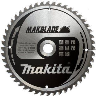 Диск пильный по дереву 190х20 мм 48T Makita Makblade B-08953 B-08953 фото